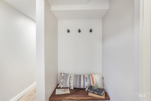 mudroom featuring wood finished floors