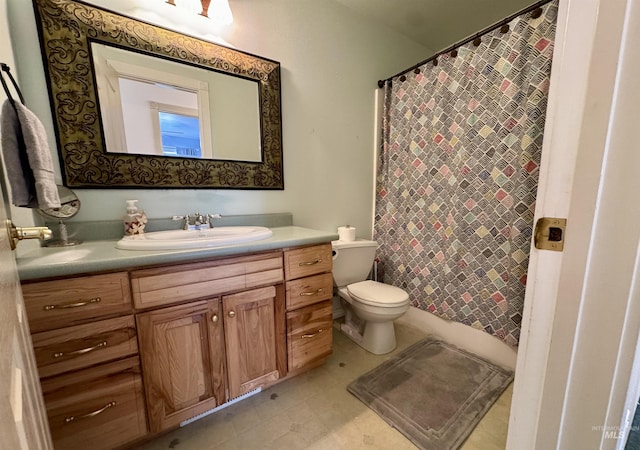1223 Forest Rd, Winchester, ID 83555 - bathroom with vanity, toilet, and curtained shower
