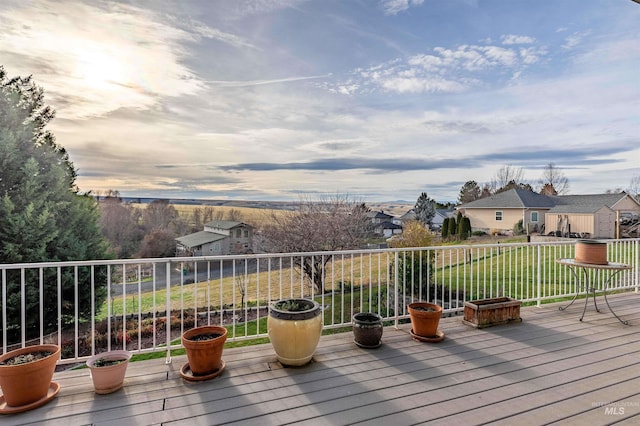 view of deck at dusk