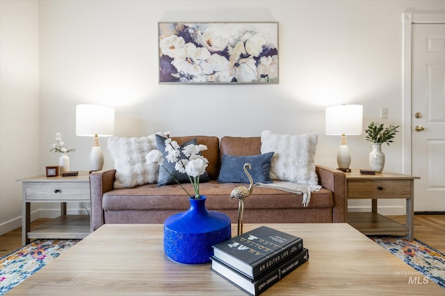 living room with baseboards