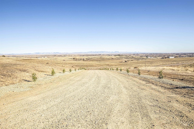 view of street with a rural view