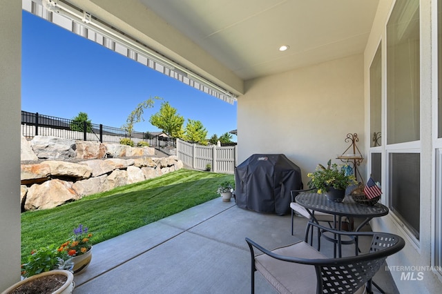 view of patio / terrace with area for grilling