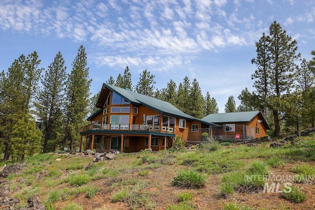 2510 Price Valley Rd, New Meadows, ID 83654 - back of property featuring a wooden deck