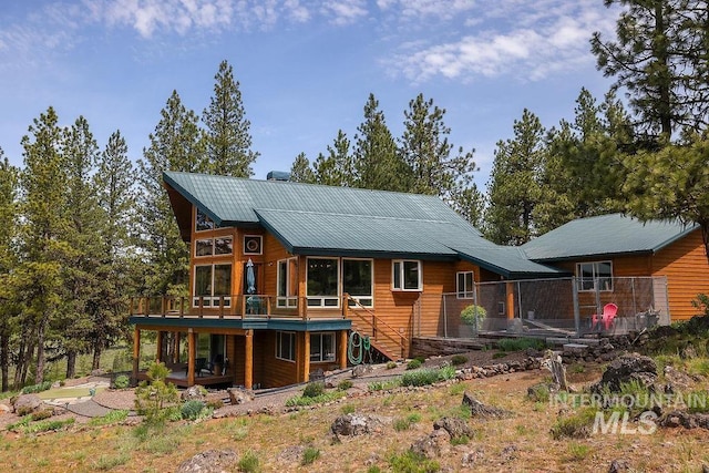 2510 Price Valley Rd, New Meadows, ID 83654 - rear view of property featuring a deck and stairway