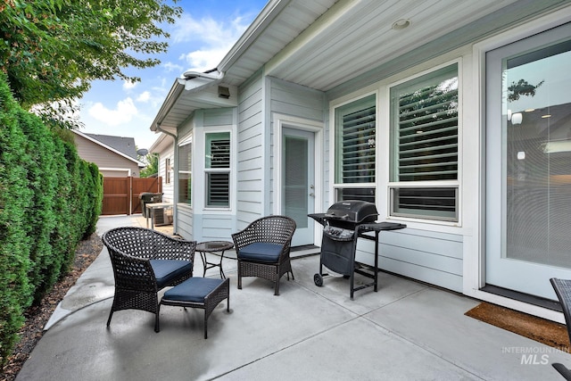 view of patio featuring grilling area