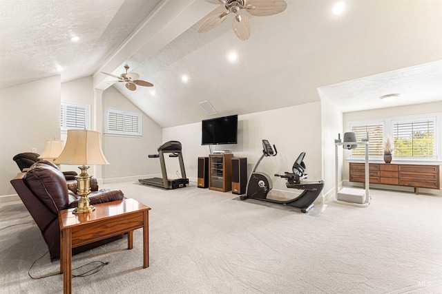 1137 N Cobblestone Way, Eagle, ID 83616 - sitting room featuring a ceiling fan, baseboards, carpet, a textured ceiling, and recessed lighting