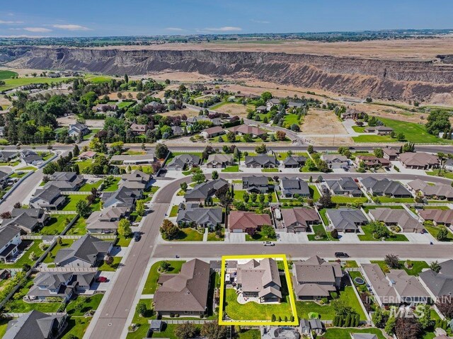 633 Reese Rd, Twin Falls, ID 83301 - aerial view of residential area with property parcel outlined