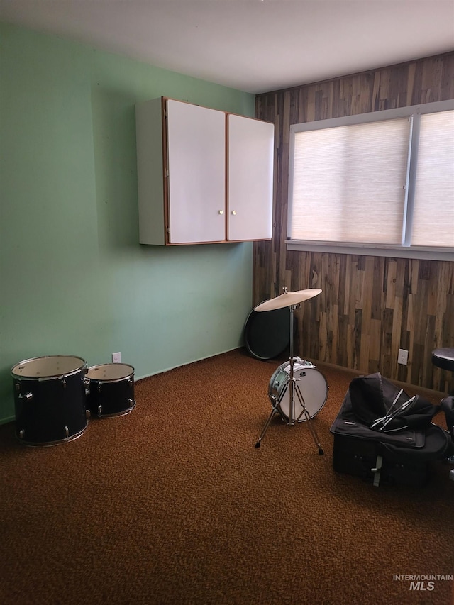 240 N D St, Orofino, ID 83544 - misc room featuring wood walls and carpet flooring