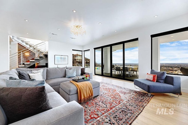 living room featuring hardwood / wood-style flooring