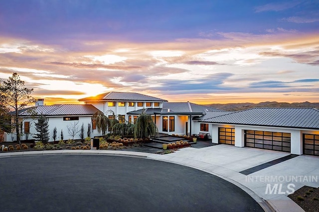 view of front of house with a garage