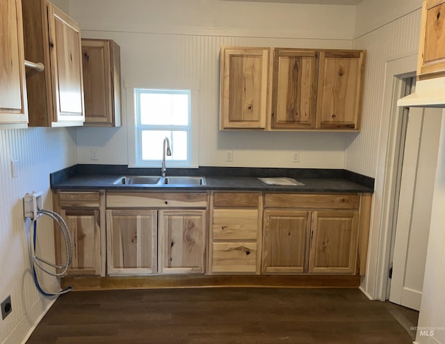 195 SE 2nd St, Ontario, OR 97914 - kitchen featuring dark hardwood / wood-style floors and sink