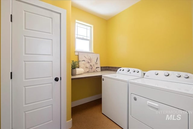 3671 S Pheasant Tail Way, Boise, ID 83716 - washroom with washing machine and dryer and light carpet