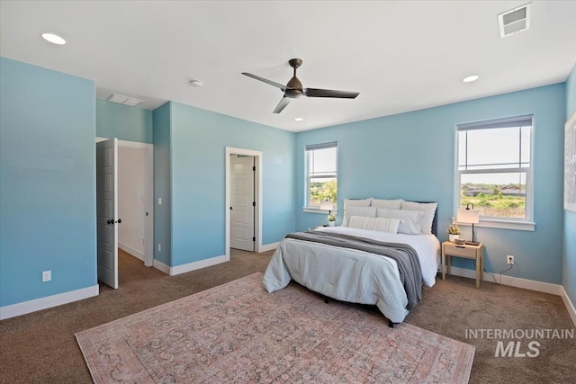 3671 S Pheasant Tail Way, Boise, ID 83716 - bedroom featuring carpet flooring, baseboards, a ceiling fan, and recessed lighting