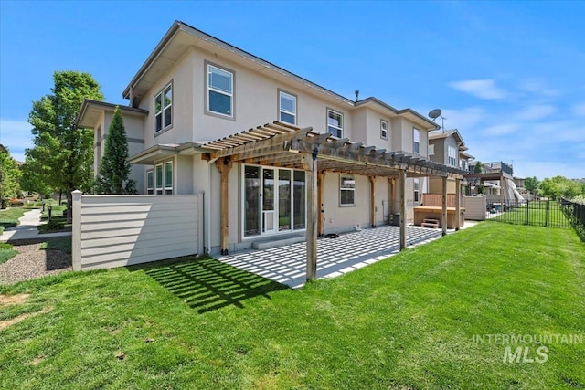 3671 S Pheasant Tail Way, Boise, ID 83716 - back of property with a pergola, a patio, and stucco siding