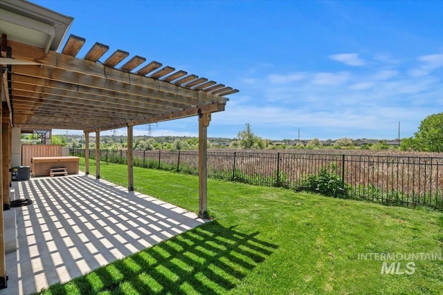 3671 S Pheasant Tail Way, Boise, ID 83716 - view of yard with a hot tub, a pergola, and a patio