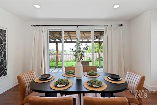 3671 S Pheasant Tail Way, Boise, ID 83716 - dining area featuring baseboards, recessed lighting, and wood finished floors