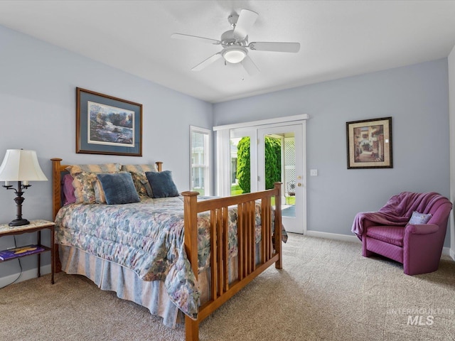 3369 W Monessen Ln, Meridian, ID 83646 - carpeted bedroom with access to outside and ceiling fan