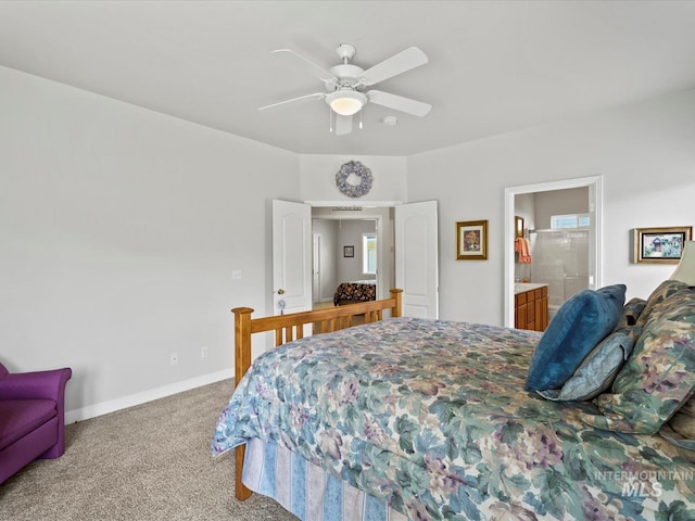 3369 W Monessen Ln, Meridian, ID 83646 - bedroom with carpet, ceiling fan, and ensuite bathroom