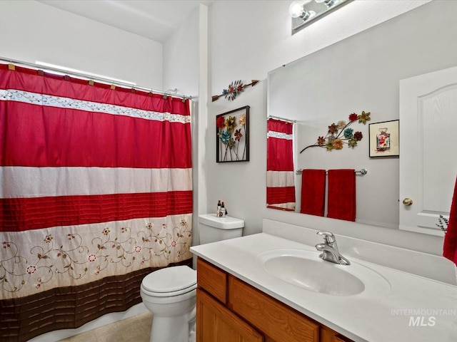 3369 W Monessen Ln, Meridian, ID 83646 - bathroom with vanity and curtained shower