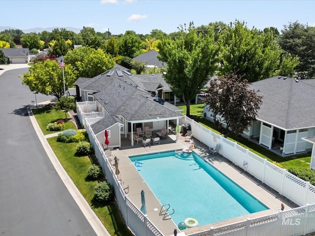 3369 W Monessen Ln, Meridian, ID 83646 - view of pool with a fenced backyard and a patio area