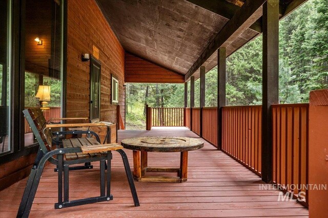 108 Panorama Dr, Cascade, ID 83611 - view of wooden deck