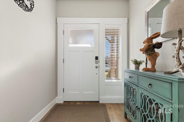 foyer entrance featuring light hardwood / wood-style floors