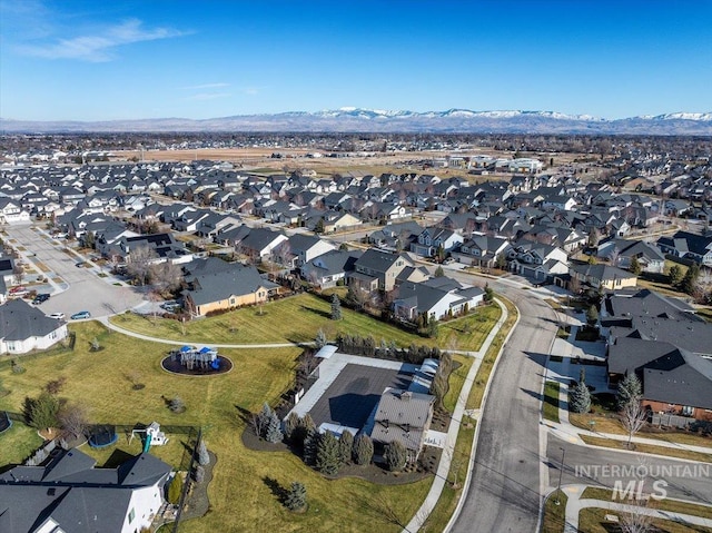 aerial view featuring a mountain view