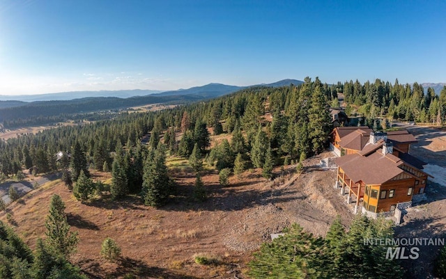 aerial view with a mountain view