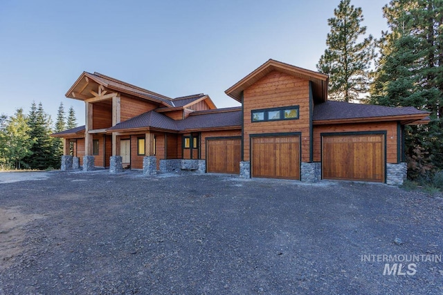 view of front of home with a garage