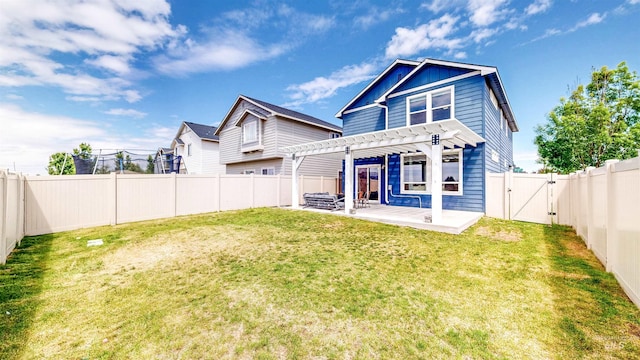 161 S Baraya Way, Meridian, ID 83642 - back of property featuring a pergola, a patio, and a gate