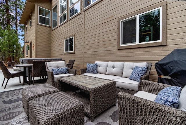 16 Grouse Rd, Idaho City, ID 83631 - view of patio / terrace with grilling area, outdoor dining area, and an outdoor hangout area