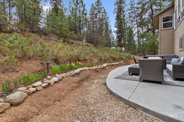 16 Grouse Rd, Idaho City, ID 83631 - view of yard featuring a patio and an outdoor hangout area