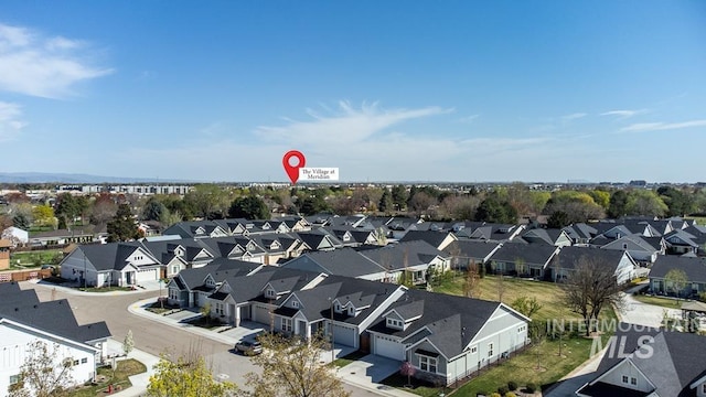 aerial view with a residential view