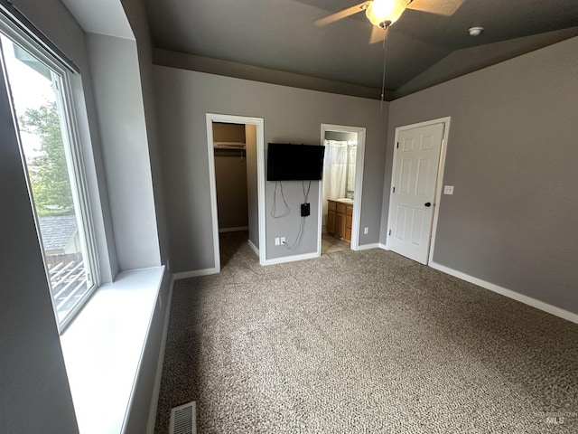 16928 N Chelford Loop, Nampa, ID 83687 - unfurnished bedroom featuring baseboards, a spacious closet, light carpet, a closet, and lofted ceiling