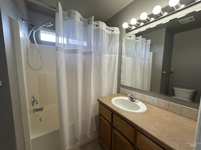 16928 N Chelford Loop, Nampa, ID 83687 - full bath with shower / tub combo with curtain, vanity, and tile patterned floors