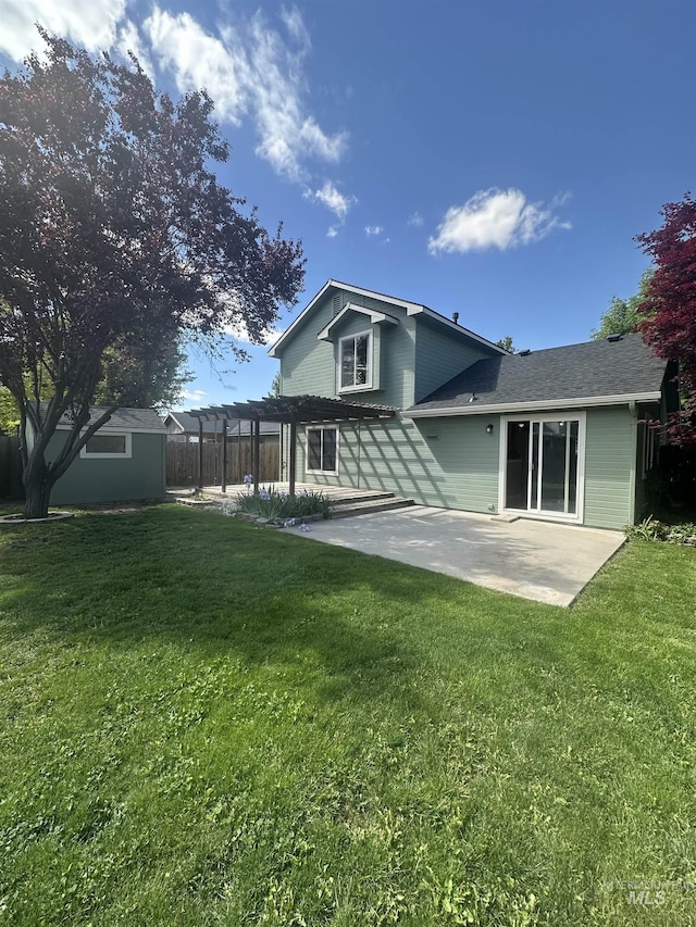 16928 N Chelford Loop, Nampa, ID 83687 - back of property featuring a patio, a pergola, and a yard