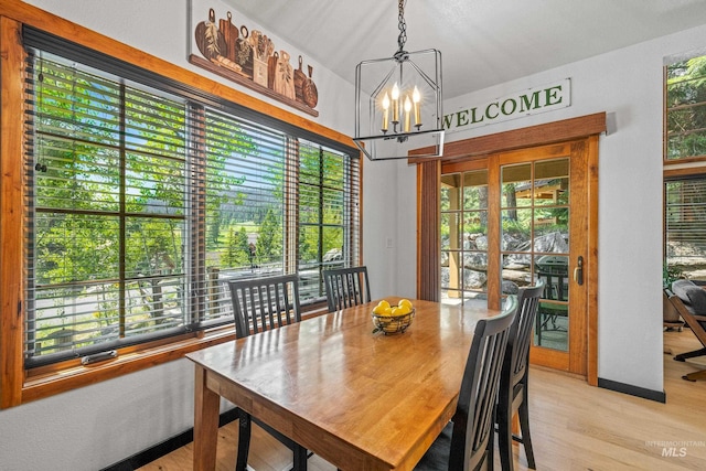 7 Golden Bench Ct, Donnelly, ID 83615 - dining room with a chandelier and light wood-type flooring