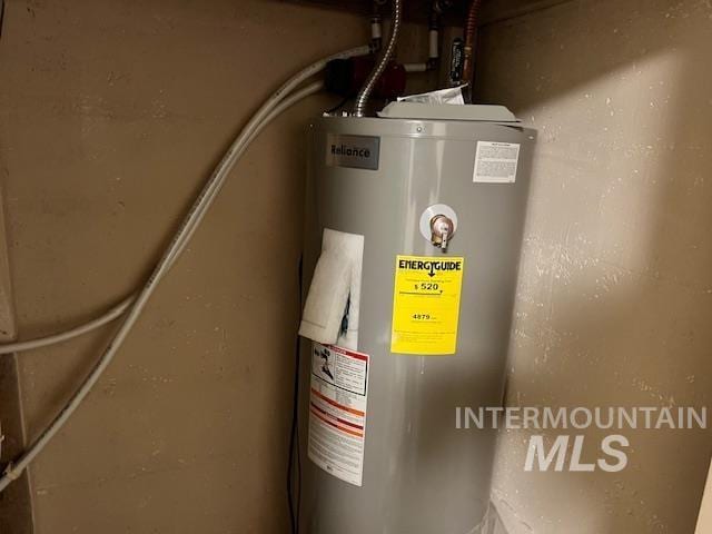 utility room with water heater
