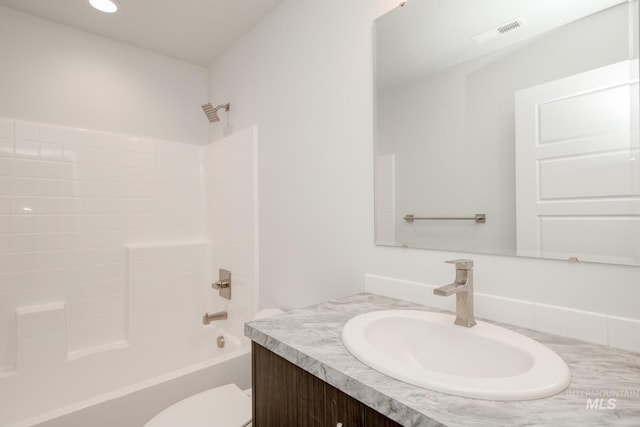 7308 E Marble Springs Dr, Nampa, ID 83687 - full bath featuring recessed lighting, shower / tub combination, vanity, toilet, and visible vents