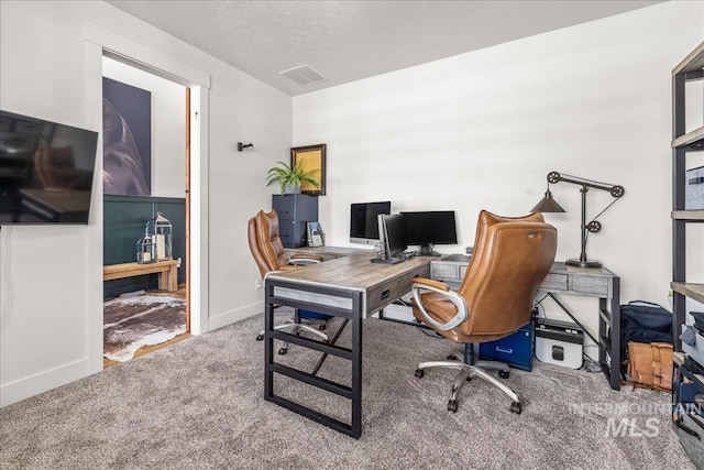 10935 Purple Sage Rd, Middleton, ID 83644 - carpeted office featuring baseboards, visible vents, and a textured ceiling