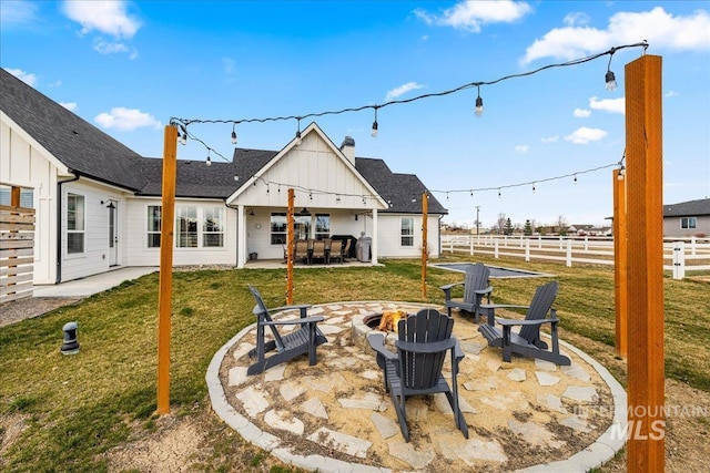 10935 Purple Sage Rd, Middleton, ID 83644 - exterior space featuring an outdoor fire pit, a patio, and fence