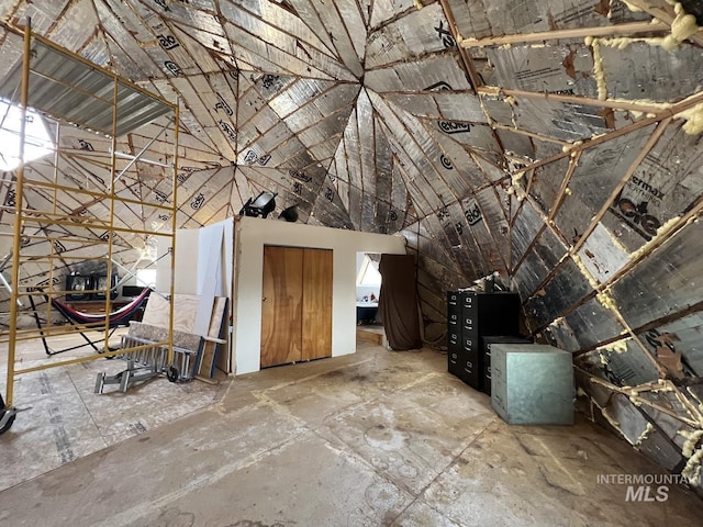 view of unfinished attic