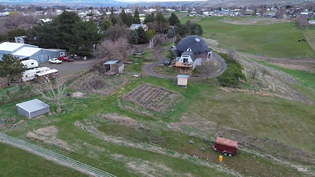 aerial view with a rural view