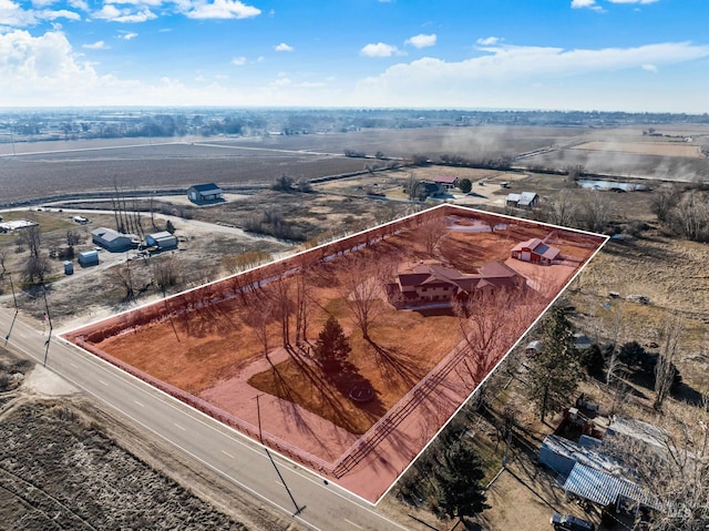 drone / aerial view featuring a rural view