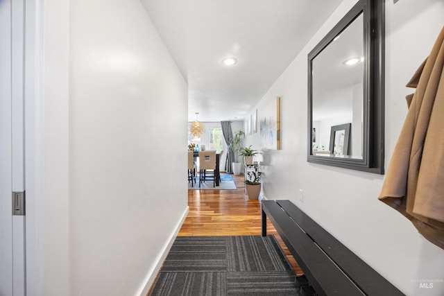 1309 S Pacific St, Boise, ID 83705 - hall featuring wood finished floors and recessed lighting