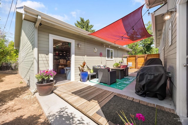 1309 S Pacific St, Boise, ID 83705 - deck with an outdoor living space and grilling area