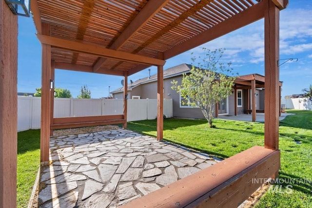 view of patio with a pergola