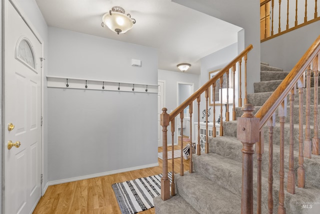 interior space with light hardwood / wood-style flooring