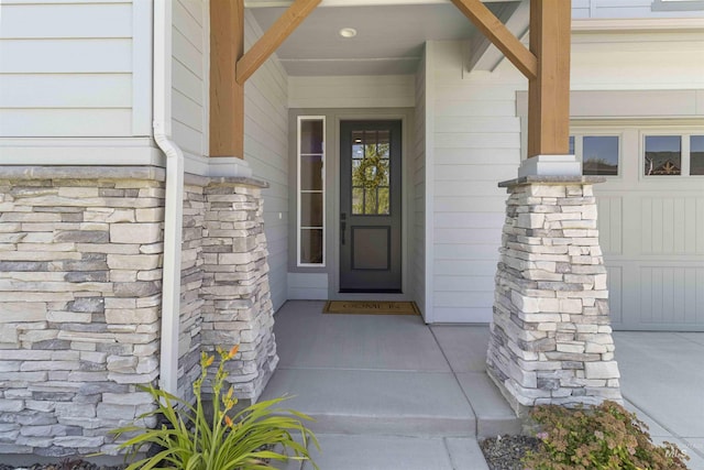 125 S Eagles Roost Way, Eagle, ID 83616 - doorway to property with stone siding