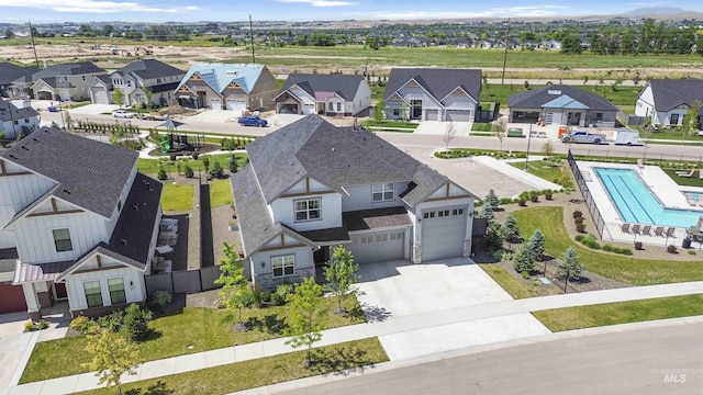 125 S Eagles Roost Way, Eagle, ID 83616 - aerial perspective of suburban area featuring a pool area